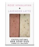 Exfoliating Bar Soap Combo Set By Olivia Care - Rose Himalayan Salt + Lavender Latte- All Natural & Organic - Moisturize  Detoxify  Hydrate - Makes Skin Soft & Silky - 2 X 8 OZ - Buy Online on SooperMarket.com