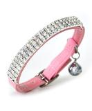 CHUKCHI Soft Velvet Safe Cat Adjustable Collar Bling Diamante with Bells,11 inch for Small Dogs and Cats Pink - Buy Online on SooperMarket.com