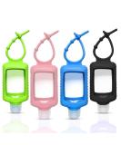 ICHOEEU 4 Pack Travel Size Refillable Squeeze Bottles with Silicone Sleeve - Leakproof Flip Cap Keychain Bottles for Hand Sanitizer - 60ml/2oz - 4 Count - Buy Online on SooperMarket.com