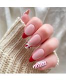 Vatocu Christmas False Nails - Short Red Press on Nails with Snowflakes, Elk, and Snowman Designs - 24pcs for Women and Girls - Buy Online on SooperMarket.com