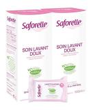 Buy Saforelle Duo 500 ml + Lingettes - Soothing Skin Care for All Skin Types | International Shipping Available - Buy Online on SooperMarket.com
