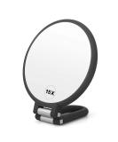 CLSEVXY Magnifying Handheld Mirror Double Sided, 1X 15X Magnification Hand Mirror, Travel Folding Hand Held Mirror, Adjustable Rotation Pedestal Makeup Desk Mirror Vanity Mirror - Buy Online on SooperMarket.com