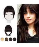 BARSDAR Clip in Fringe Human Hair 100% Real Hair Fringe Extensions Clip in French Bangs Fringe with Temples Clip on Fringe Bangs Real Hair Pieces for women Natural Color Washable/Dye-able 2# French Bangs (Pack of 1) 2# Dark brown - Buy Online on SooperMarket.com
