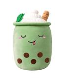 Domeilleur BoBa Plushie Bubble Tea Plushi Doll Plush Soft Pillow Stuffed Toy Milk Tea Cup Shaped Hugging Cushion Gift for Girlfriend Adult Skin-friendly Comfortable Cushion Cuddle 24cm Green 2 Squint Eyes - Buy Online on SooperMarket.com