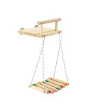 Bird Perches Cage Toys Parrot Wooden Platform Exercise Stands with Wood Swing Ferris Wheel Chewing for for Parakeet Conure Cockatiel Budgies Hummingbird (Style C) - Buy Online on SooperMarket.com