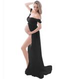FEOYA Maxi Maternity Dress: Lace Strapless Gown for Pregnant Women Photography - Black - Buy Online on SooperMarket.com