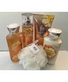 Warm Vanilla Sugar Deluxe 5-Piece Bundle Gift Set - Cream, Lotion, Shower Gel, Fragrance Mist & Sponge - Buy Online on SooperMarket.com