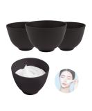 FERCAISH 4Pcs Diy Face Mask Mixing Bowl  Microwavable Silicone Facial Mud Bowl Cosmetic Beauty Tool for Home Salon(Black) - Buy Online on SooperMarket.com