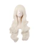 MapofBeauty 28 Inch/70 cm Charming Women Side Bangs Long Curly Full Hair Synthetic Wig (Platinum Gold) Platinum Blonde - Buy Online on SooperMarket.com