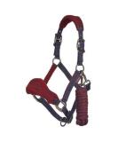 LeMieux Vogue Fleece Headcollar and Leadrope Halter Cob Burgundy / Navy - Buy Online on SooperMarket.com