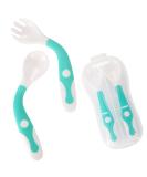 Novos Baby Utensils Set - Soft Grip Toddler Fork & Spoon with Travel Case | Perfect Feeding Learning Tool for Kids - Blue - Buy Online on SooperMarket.com