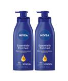 NIVEA Essentially Enriched Body Lotion for Dry Skin, Pack of 2, 16.9 Fl Oz Pump Bottles - Buy Online on SooperMarket.com