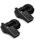 Hipat Whistle, 2 Packs Plastic Sports Whistles with Lanyard, Loud Crisp Sound Whistle Ideal for Coaches, Referees, and Officials Black - Buy Online on SooperMarket.com