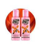 Crazy Color Vibrant Orange Semi-Permanent Duo Hair Dye. Highly Pigmented Vibrant Copper Conditioning & Oil Nourishing Vegan Formula | No Bleach or Ammonia | 200ml - Buy Online on SooperMarket.com