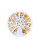 Frcolor 120 Pcs Rose Gold Nail Art Studs - 3D DIY Nail Charms & Decorations | Mixed Metallic Rivets & Shapes - Buy Online on SooperMarket.com