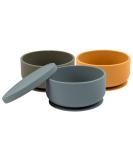 Tiny Dining Baby Silicone Suction Bowl Set with Lids - 3pc Multicolour Set - Buy Online on SooperMarket.com