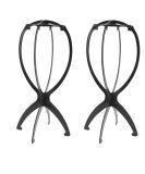 2 Pack Portable Wig Holder Stands - Foldable Short Wig Display for Easy Storage - Black Plastic - Buy Online on SooperMarket.com