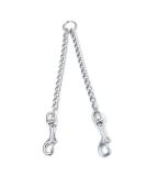 LERTREEUK Double Dog Leash | Stainless Steel 2-Way Chain Coupler for 2 Dogs (50cm) | Durable & Tangle-Free Double Leash for Easy Walks - Buy Online on SooperMarket.com