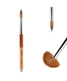 Aokitec #14 Kolinsky Sable Acrylic Nail Brush for Nails - Wood Nail Art Brush for Manicure - Acrylic Application Tool - Buy Online on SooperMarket.com
