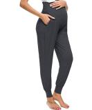 Love2Mi Maternity Women's Casual Pants | Stretchy Lounge Jogging Trousers | Dark Gray | Size Large - Buy Online on SooperMarket.com