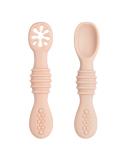 Vicloon Baby Fork and Spoon Set - 2Pcs Silicone Baby Weaning Spoon Set for Self Feeding - Easy Grip Toddler Cutlery Kit - Soft Infant Toddler Spoon in Orange - Buy Online on SooperMarket.com