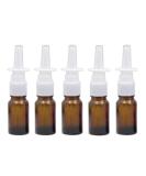 6 Pack 10ml Refillable Glass Nose Spray Bottles - Fine Mist Atomizer for Colloidal Silver Makeup Essential Oils | Brown - Buy Online on SooperMarket.com