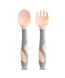 Shop Baby Utensils Set: Travel Spoon & Fork with Suction Cup - Heat-Resistant Soft Ideal for Toddlers 1+ - Pink Children's Cutlery - Buy Online on SooperMarket.com