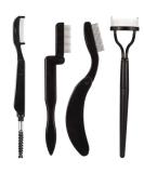 4 Pcs Folding Eyelash Comb & Eyebrow Brush Set | Spoolie Mascara Separator & Metal Teeth Grooming for Defined Lashes & Brows - International Shipping Available - Buy Online on SooperMarket.com