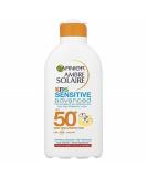 Garnier Ambre Solaire Kids Sensitive Sun Protection Lotion SPF 50+ 200ml Very High Protection Sunscreen Against UVA & UVB Moisturising Water Resistant Sun Cream For Face & Body 3 star UVA Protection - Buy Online on SooperMarket.com