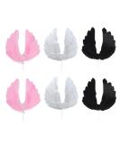 6 Pcs Imitation Feather Cake Toppers Angel Wing Cake Topper Wedding Cake Toppers Tea Party Cake Decorations Birthday Cake Toppers for Baby Shower - Buy Online on SooperMarket.com