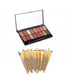 RUIGPRO Pro 16 Shades Eyeshadow Palette + 20-pc Makeup Brushes Set - High Pigmented Naked Nudes Shimmer Matte Metallic Smokey Eye Shadow Kit - Buy Online on SooperMarket.com