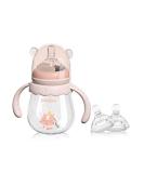 POTATO Glass Baby Bottles - Anti-Colic Breastfeeding Bottles with Medium Flow Nipple - 6 oz Pink - Suitable for Babies 3-6 Months - Buy Online on SooperMarket.com