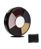 Clown White Black Face Body Makeup 6 Colors Wheel for Special Effects | Halloween Zombie Makeup Kit with Sponge | Non Toxic Professional Palettes - Buy Online on SooperMarket.com