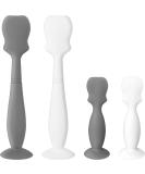 4 Pack Soft Silicone Baby Diaper Cream Spatula Applicator Set - Mini Rash Cream Brush for Newborns (White Gray) - Buy Online on SooperMarket.com