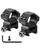 LONSEL 1'' Scope Rings: High & Medium Profile 1 Inch Mount Rings for Picatinny Rail - 2 Pack - Buy Online on SooperMarket.com