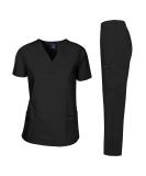 Dagacci Scrubs Medical Uniform Women and Man Scrubs Set Medical Scrubs Top and Pants Medium Black - Buy Online on SooperMarket.com