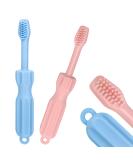 CLdy Baby Biting Toys - 2 BPA-Free Silicone Teething Rings for Babies 3 Months+ - Soft & Stimulating Toothbrush Aid in Blue & Pink - Buy Online on SooperMarket.com