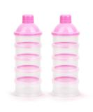 Vicloon Infant Milk Powder Dispenser - Portable 5-Layer Container for Kids - Stackable Snack Storage in Pink - Buy Online on SooperMarket.com
