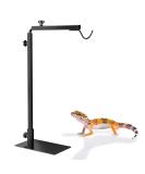 BrightArk Adjustable Reptile Heat Lamp Stand | Small Dome Lamp Bracket for Tortoise, Lizards, Bearded Dragon | 14-24 Inches Hanging Light Stand | Black - Buy Online on SooperMarket.com