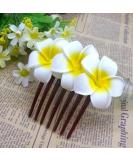 Plumeria Flower Hair Comb - Hawaiian Floral Head Piece for Women & Girls - Buy Online on SooperMarket.com