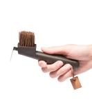 Animalon natural bristles hoof scraper with brush |Picker made of stainless steel |Ergonomic hoof scraper for horses |2 in 1 hoof outdoor scratch in brown for horse hoof care |Huf clearer horse - Buy Online on SooperMarket.com