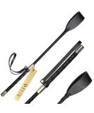 Aisto 18 Inch Riding Crop with Double Slapper | Leather Equestrian Jump Bat in Black Purple - Buy Online on SooperMarket.com
