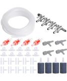 Air air pump accessories for fish tank 4-way aquarium air flow controller valve 8m silicone hose 4 check valves 4 airstones 10 suction cup clips 20 connector for the aquarium - Buy Online on SooperMarket.com