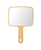 YEAKE Natural Bamboo Hand Mirror - Portable Travel Vanity Mirror for Men & Women - Single-Sided, Medium Size 6.9 x 9.9 - Buy Online on SooperMarket.com
