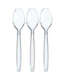 300 Clear Plastic Spoons | Heavy Duty Plastic Silverware | Disposable Spoons | Fancy Plastic Cutlery | Clear Plastic Silverware Bulk | Nice Disposable Flatware - Buy Online on SooperMarket.com