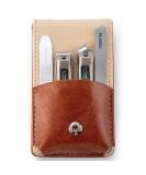 Premium 4PC Manicure Set for Men - Stainless Steel Nail Clippers & Leather Case - Perfect Gift - Buy Online on SooperMarket.com