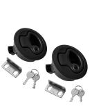 2PCS Marine Hatch Latch Lock Flush Pull Round Slam Latch for RV Boat Deck - Black - Buy Online on SooperMarket.com