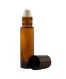 6 Pack 10ml Empty Roll on Glass Bottles with Stainless Steel Roller - Refillable Amber Color Roll On for Fragrance & Essential Oil - Buy Online on SooperMarket.com