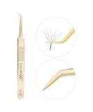 NAGARAKU Tweezers for Eyelash Extensions Gold Curved Angled Volume Cluster Super Light Weight Easy Fanning Tweezers Stainless Steel Precision (N-07) N-07 Volume Tweezer - Buy Online on SooperMarket.com