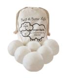 Updated Version(Made of The Latest Shearing)-Wool Dryer Balls-Pack of 6 XL,Premium Reusable New Zealand Natural Fabric Softener,Saves Drying Time, Handmade Dryer Balls 2.8 Inch (Pack of 6) - Buy Online on SooperMarket.com